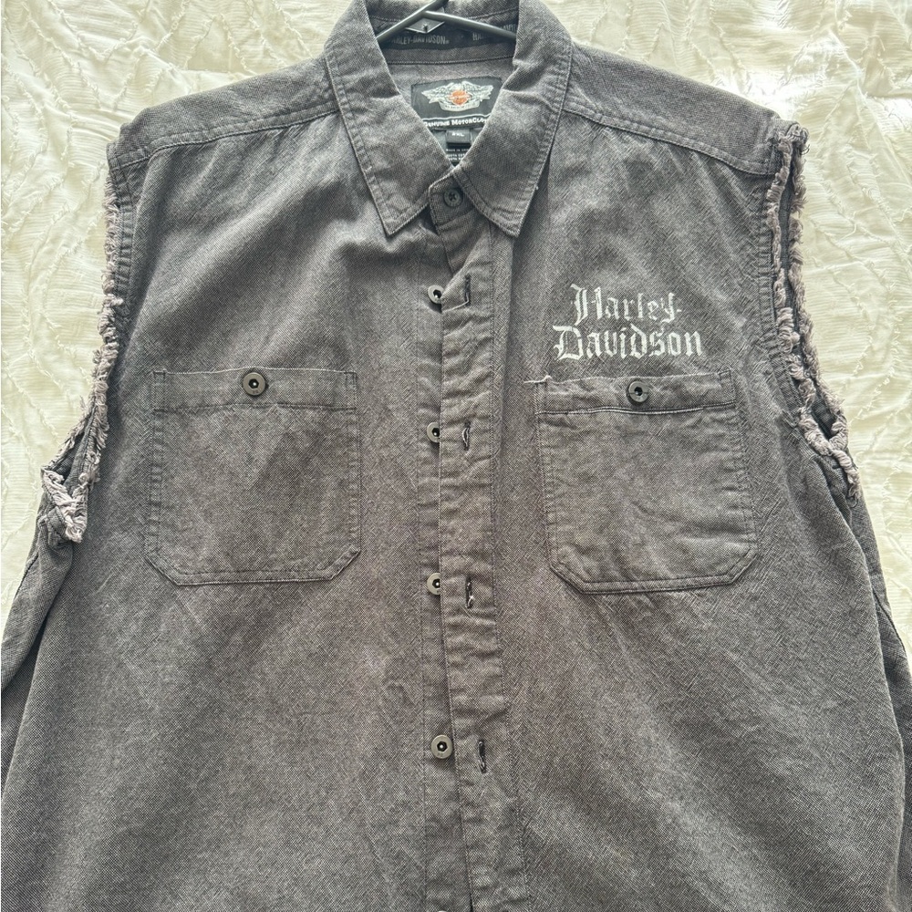 Harley-Davidson Gray Button-Up Vest